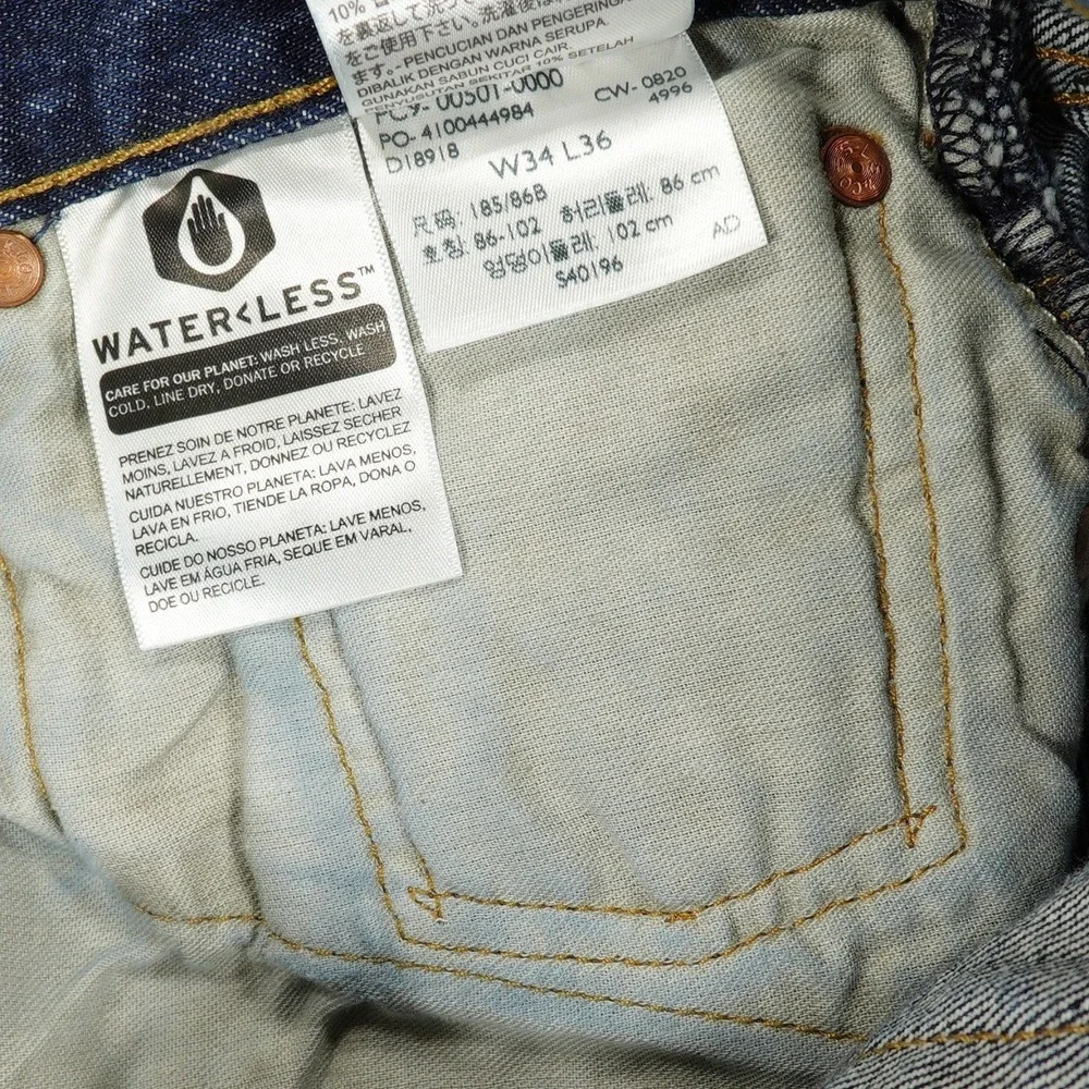 Levi's 501 Jeans Mens 32x33 Blue Original Fit Straight Leg Button Fly Indigo
